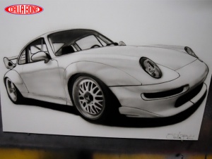 Porsche 911 disegno su tela