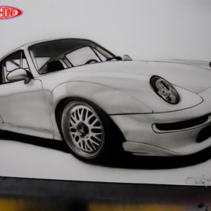 Porsche 911 disegno su tela